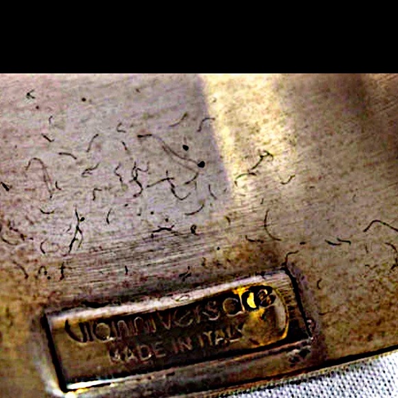 Authentic Vintage Gianni Versace Stainless Steel Rose Motif Bangle - Picture 6 of 6